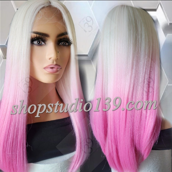 (Pink/Blonde Dipped) Lace Front Wig With shifting HD Lace