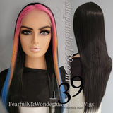 (Tesla) Colorful highlighted Hd lace front wig