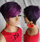 (Kellie) short and sexy purple pixie wig