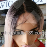 Rose gold HD lace front wig with shifting part