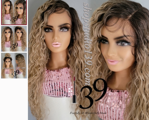 (Fay)Beauitful water wave HD lace front wig with shifting part middle or side