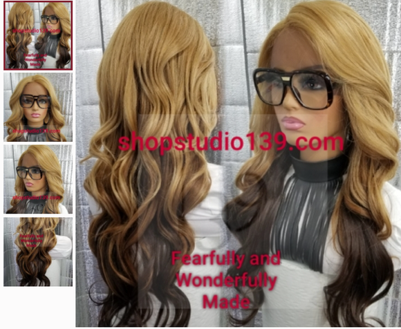 (Raven) 3 Tone lace front body wave wig
