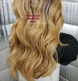 (Heather) Highlighted body wave lace front wig with shifting part