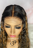 OMG 100% human Hair Water Wave Lace  Front Wig with Highlights