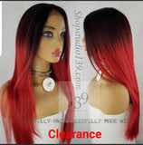 Jane Red ombre Blended lace front wig with shifting part perfect for all skin tones