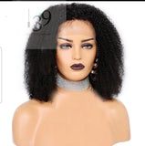 100% human hair kinky afro lace front wig