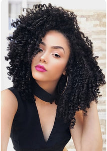 (Chloe) Human Hair Blend Kinky Curly Lace Front