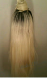 Blonde ombre lace front wig with top knot