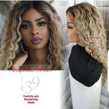 Ash blonde water wave lace front wig