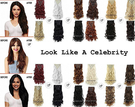 Affordable celebrity Wowfactor 20” Curly Full Head Clip in High Quality Synthetic Hair Extensions 7pcs 140gram