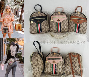Luxury monogram Bee mini backpack purse hand bag designer Ribbon Portable Crossbody Shoulder Bag great for girls are women