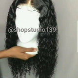 100% curly human hair lace front wig