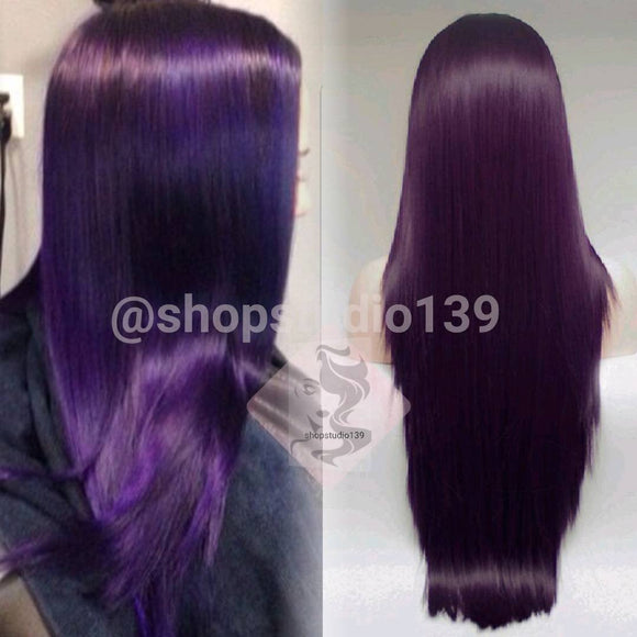 Deep Purple Straight Lace Front Wig