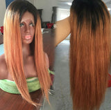100% human Ombre lace front with dark roots