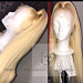 100% human hair lace front blonde freepart transparent lace wig