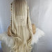 Double braided platinum blonde lace front wig with jewelry and Transparent lace