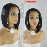 Sexy black lace front bob wig with deep side part perfect for all skin tones