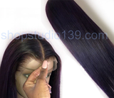 100% Human hair  purple ombre lacefront wig  Deep Middle Part Lace Front Wig