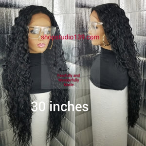 (Natalie) Extra Long Water Wave HD Lace Front Wig