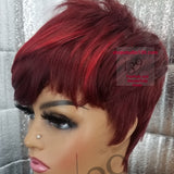 (Amy) Red hot pixie cut wig