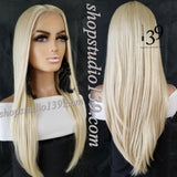 (Charmine) HD lace Front Bone Straight wig with baby hair