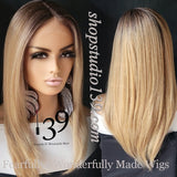 (Taylor) Sexy Honey Blonde lace front with with shifting part