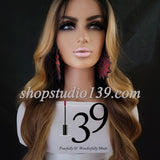 (Cynthia) Lace Front wig with highlights and baby hair