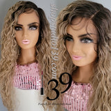 (Fay)Beauitful water wave HD lace front wig with shifting part middle or side