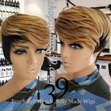 (Fay)Short and Sexy 2 tone pixie wig with bangs