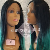 2N1 green ombre lace front wig