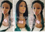 2N1 green ombre lace front wig