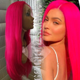 (Keisha) Hot pink lace front wig