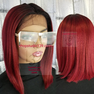 (Tanya) Blunt cut bob wig with middle part