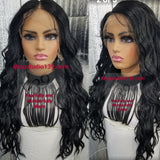 (Mandy) Sexy wavy lace front wig with transparent lace