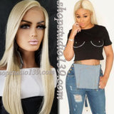 (Charmine) HD lace Front Bone Straight wig with baby hair