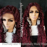 (Annette) Water wave lace front wig with shifting part