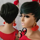 Short and sassy pixie wig with highlights
