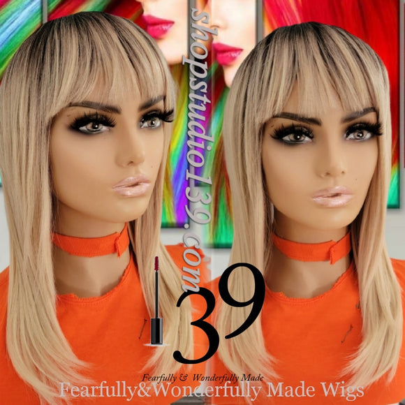 (CAYLA) Blonde ombre bang wig