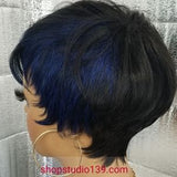 Gabby Blue sexy tapered pixie cut wig