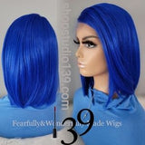 Royal Blue HD Lace front bob with side part